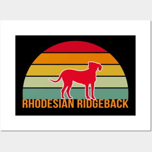 Rhodesian Ridgeback Vintage Silhouette Posters and Art